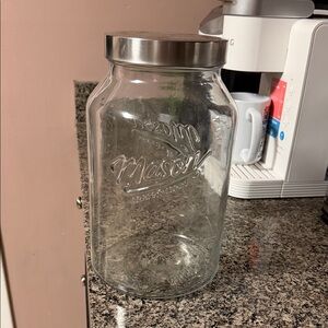 Glass Mason Jar with Silver Lid